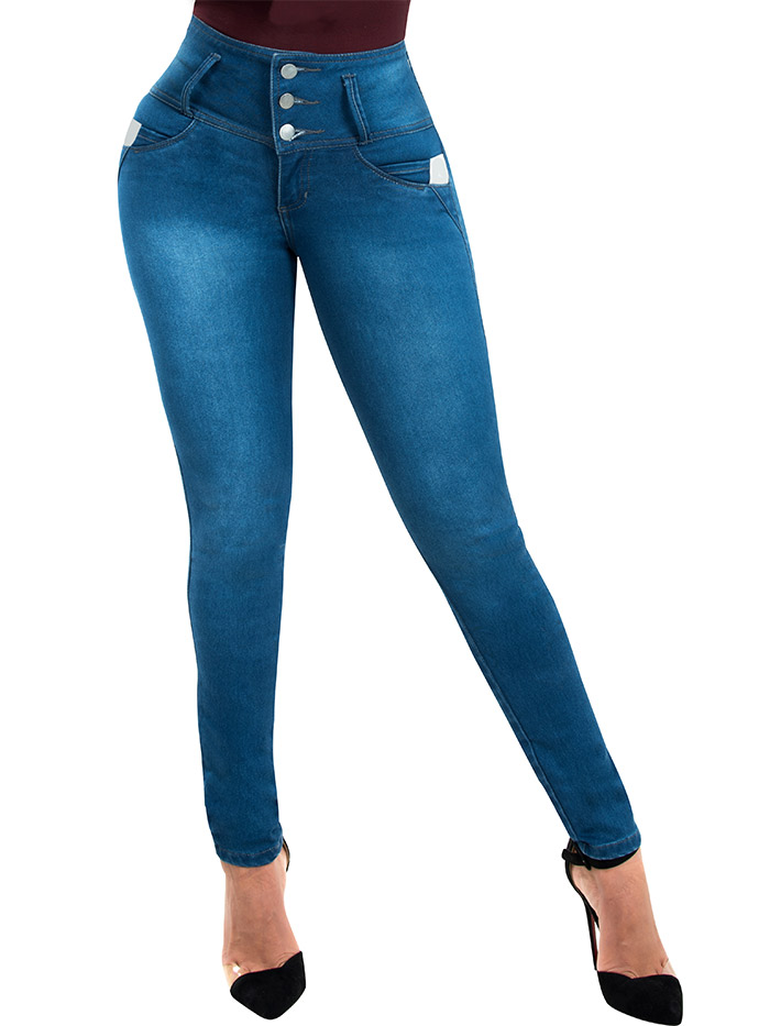 Butt Lifter Skinny Women Jeans Levanta Cola Colombianos Blue