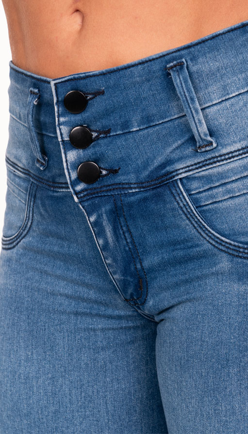 Pantalones Colombianos Levanta Cola | Butt Lifting Colombian Jeans for Women | High Rise Waisted Push Up | Blue 551LB - Image 6
